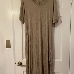 Long maxi beige dress with two slits on side!!